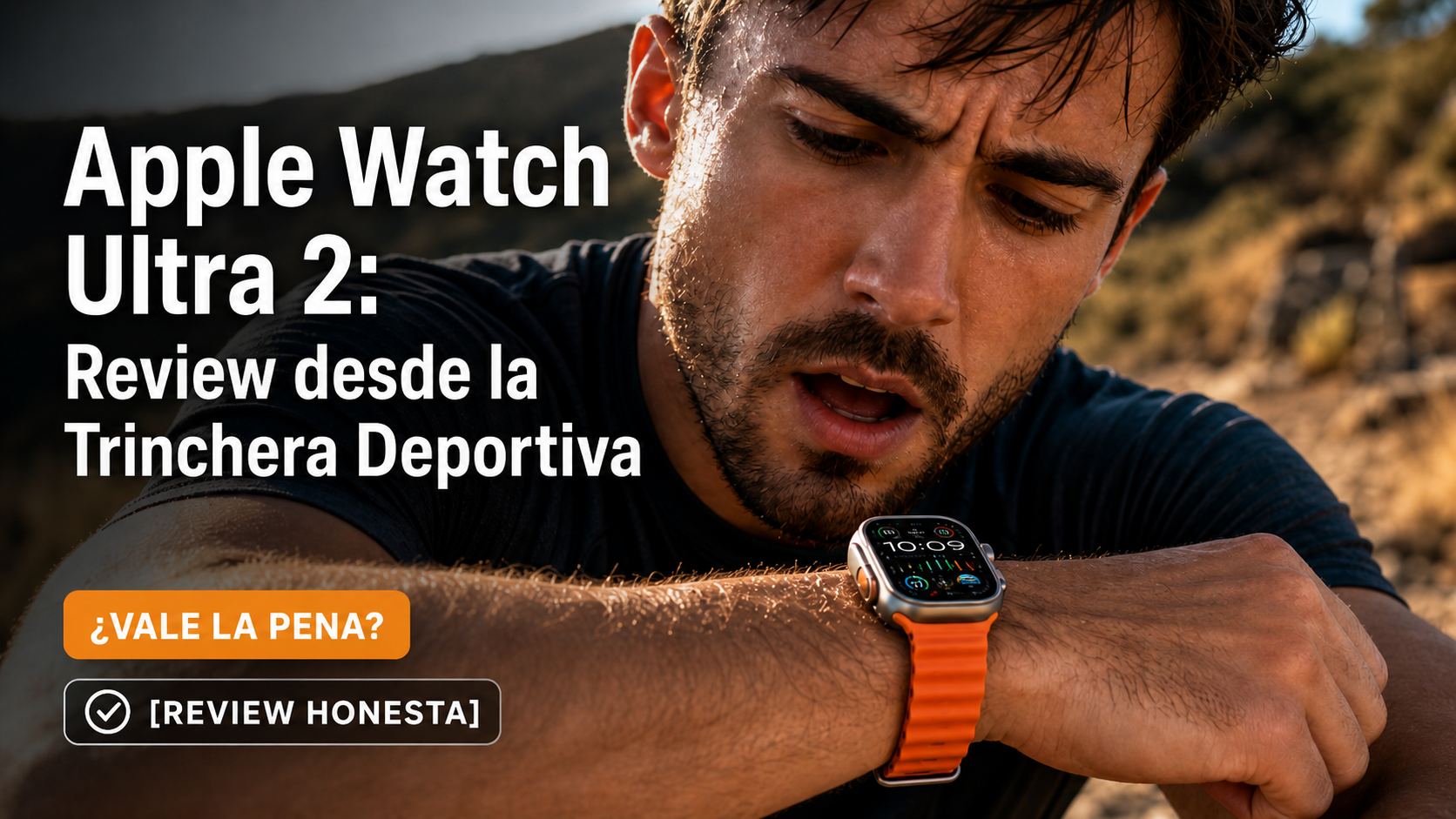 Apple Watch Ultra 2 con banda Trail Loop naranja